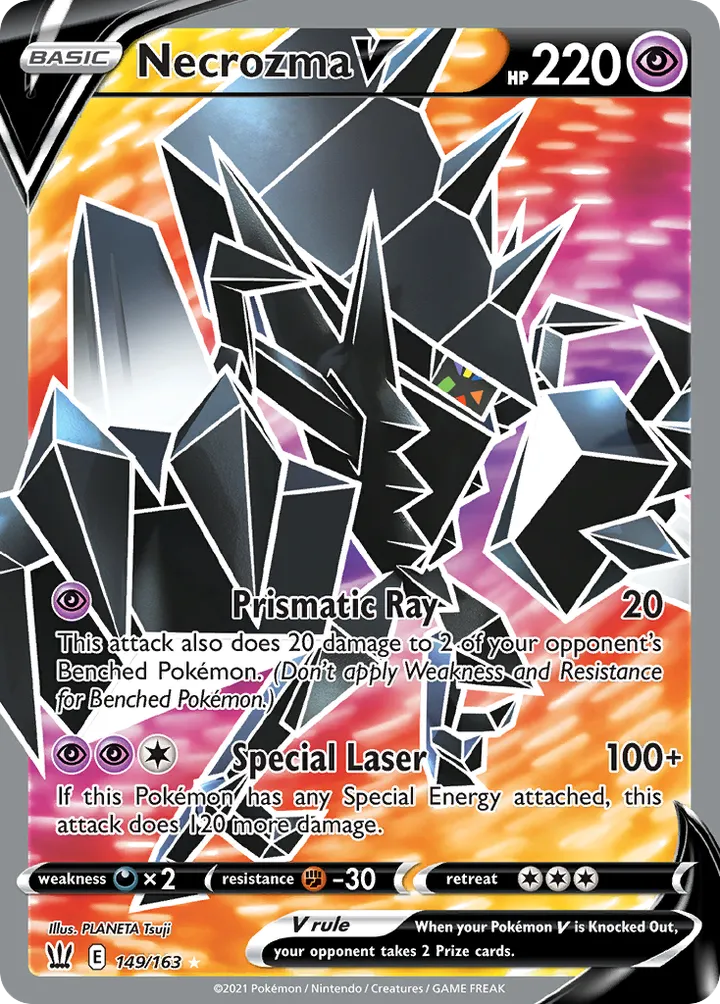 Sword & Shield—Battle Styles 영어판 Necrozma V 149 카드 앞면