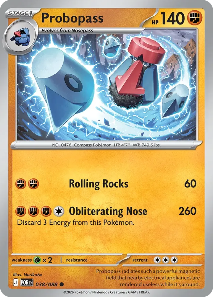 Mega Evolution—Perfect Order 영어판 Probopass 38 카드 앞면