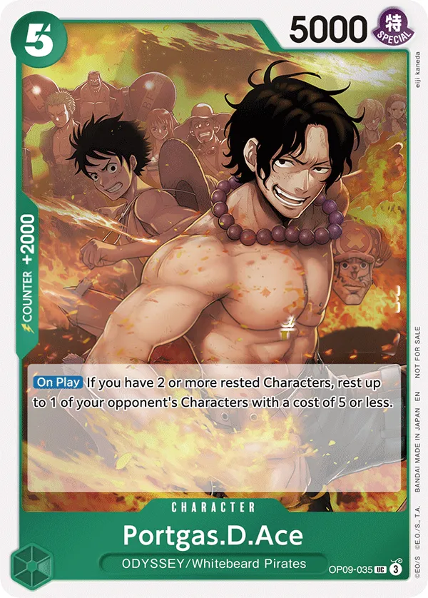Emperors in the New World 영어판 Portgas.D.Ace OP09-035 · 저지 팩 카드 앞면