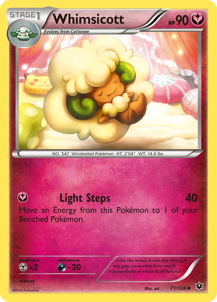 XY—Fates Collide 영어판 Whimsicott 71 카드 앞면