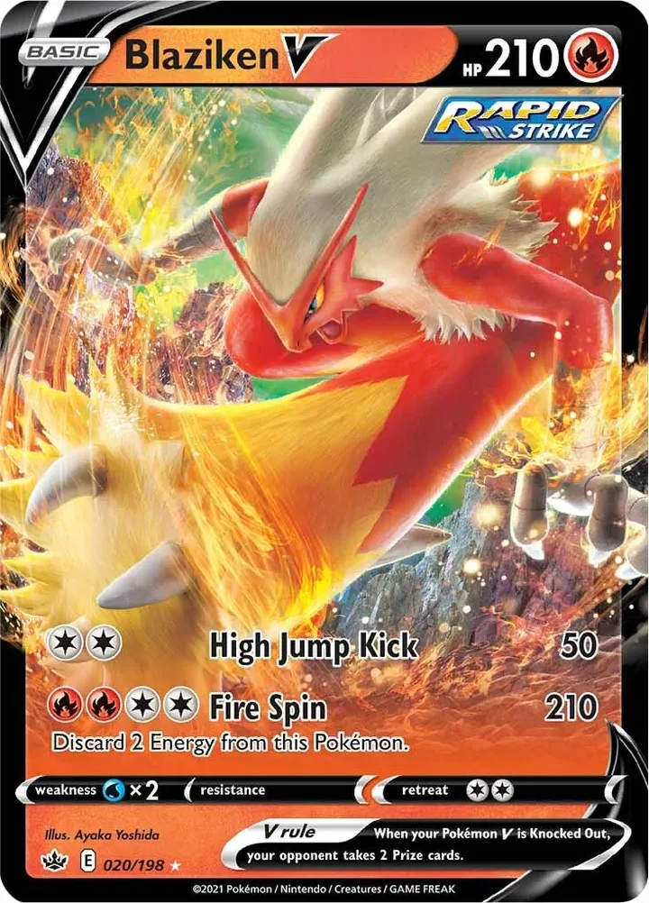 Sword & Shield—Chilling Reign 영어판 Blaziken V 20 카드 앞면