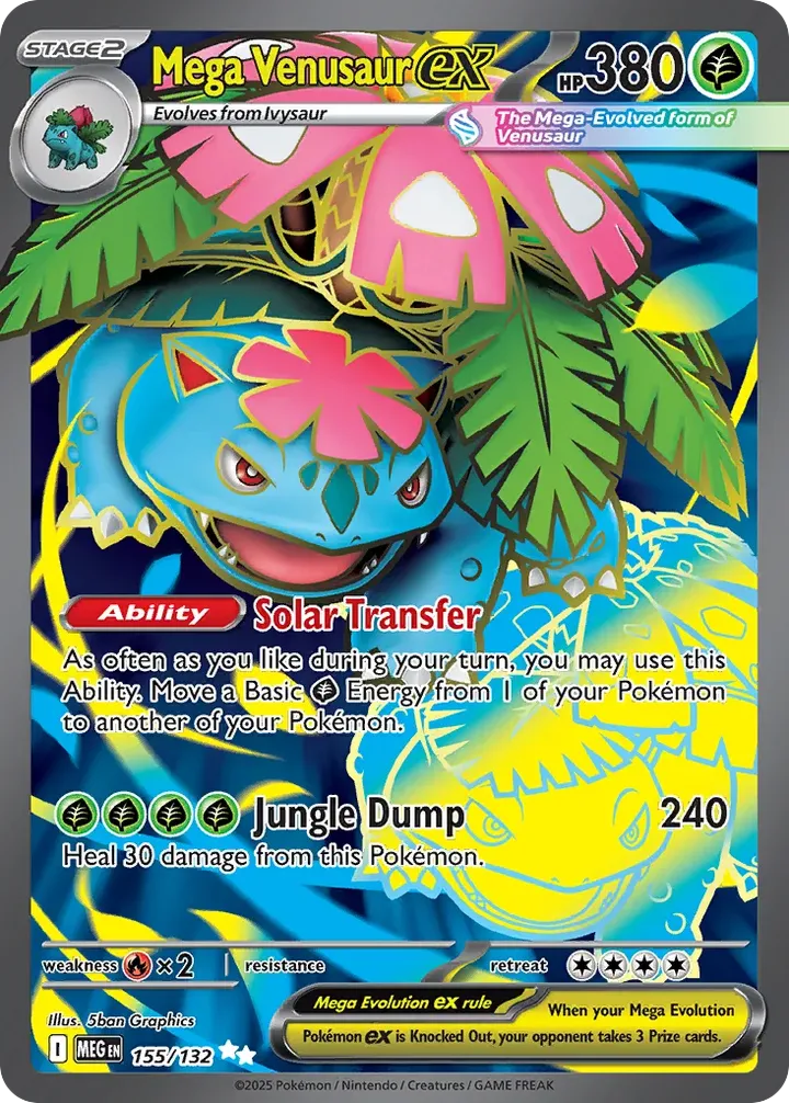 Mega Evolution 영어판 Mega Venusaur ex 155 카드 앞면