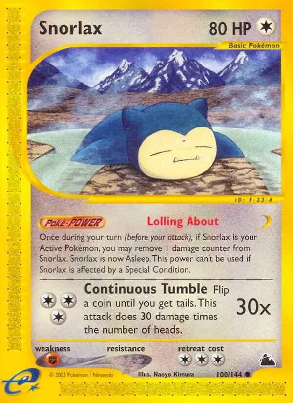 Skyridge 英語版 Snorlax 100 カード表面