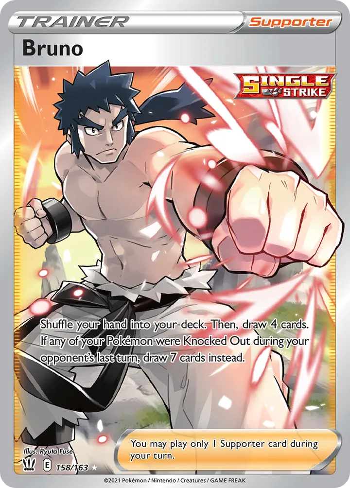 Sword & Shield—Battle Styles 영어판 Bruno 158 카드 앞면