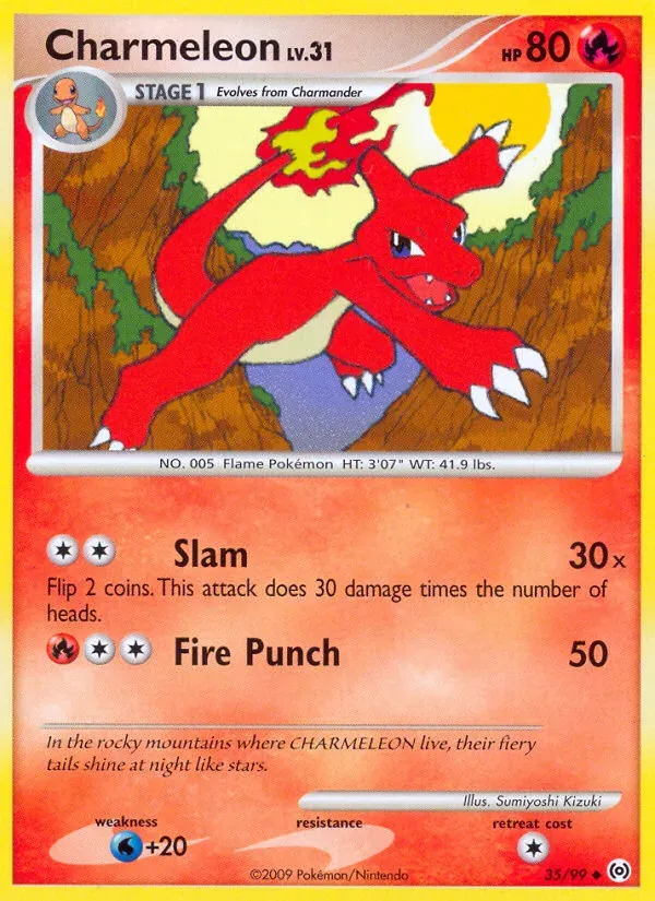 Front of Charmeleon 35, Platinum—Arceus English