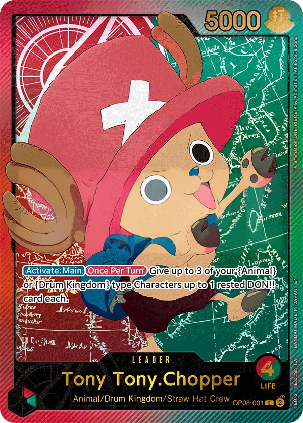 Two Legends 영어판 Tony Tony.Chopper OP08-001 · 패럴렐 2 카드 앞면