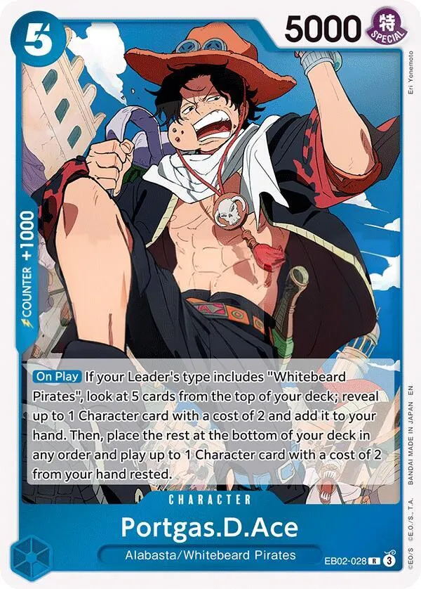 Anime 25th Collection 영어판 Portgas.D.Ace EB02-028 카드 앞면