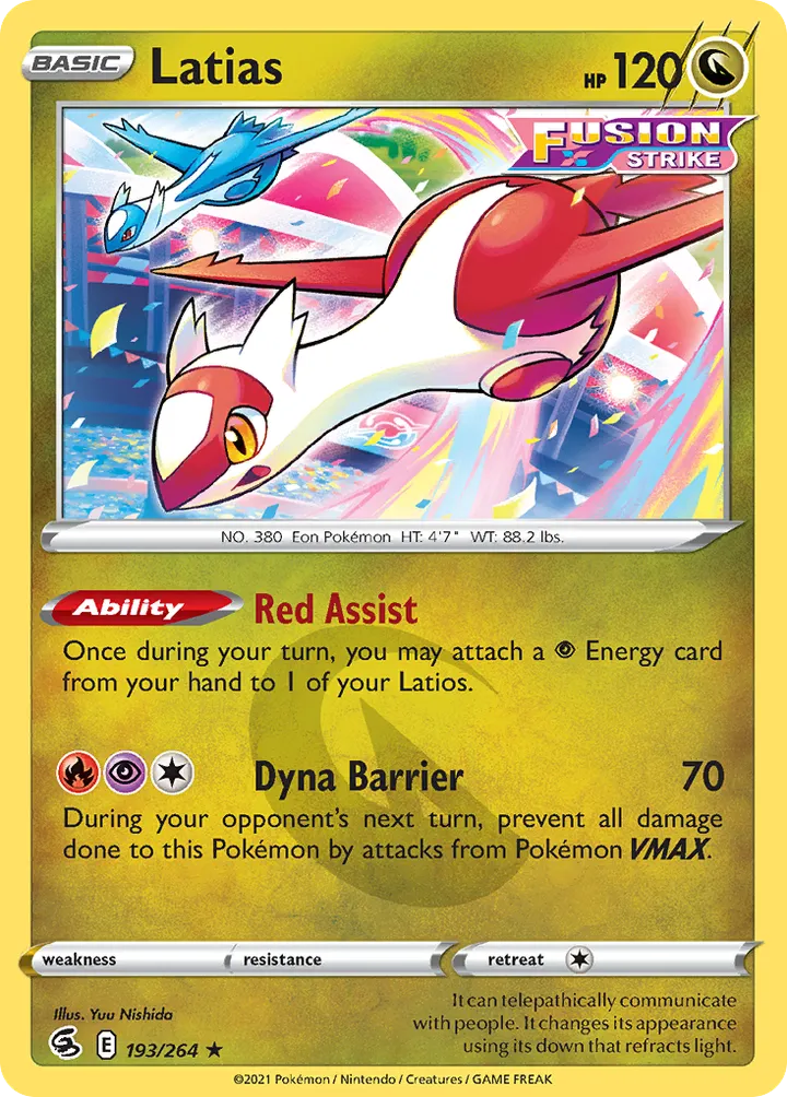 Sword & Shield—Fusion Strike 영어판 Latias 193 카드 앞면
