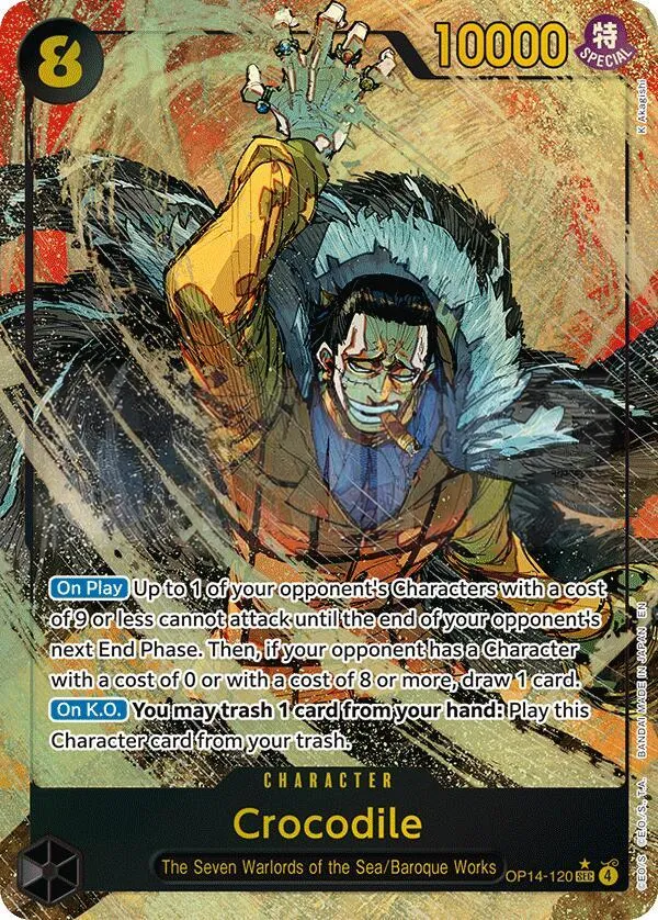 The Azure Sea's Seven 영어판 Crocodile OP14-120 · 패럴렐 카드 앞면