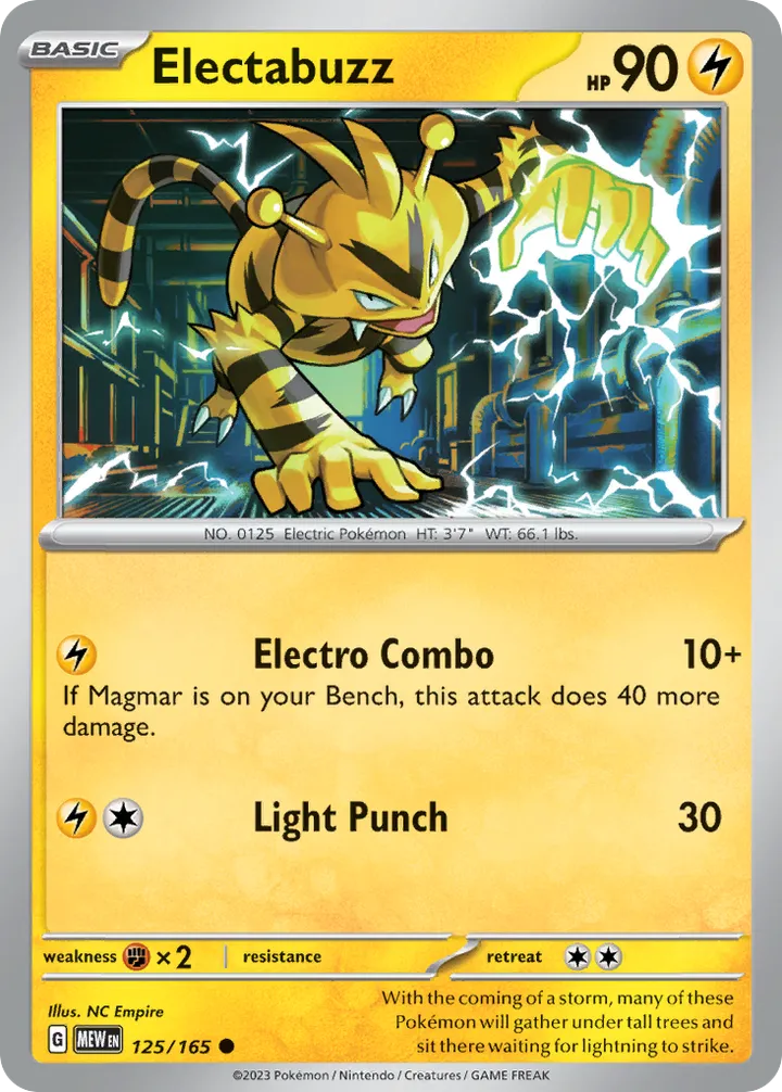 Scarlet & Violet—151 英語版 Electabuzz 125 カード表面