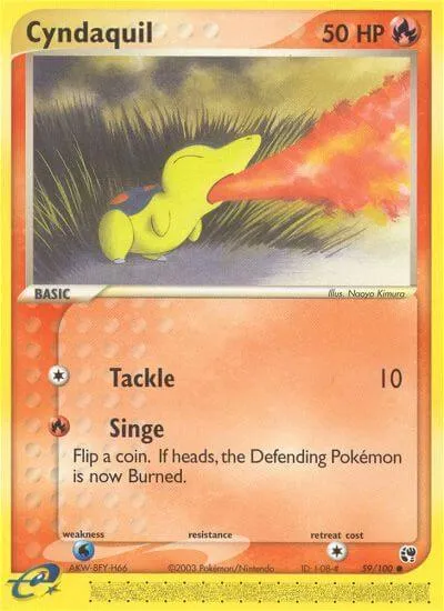 Front of Cyndaquil 59, EX Sandstorm English
