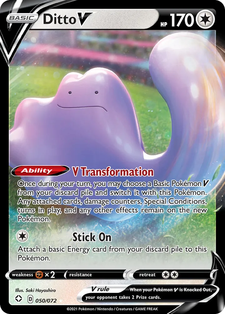 Shining Fates 영어판 Ditto V 50 카드 앞면