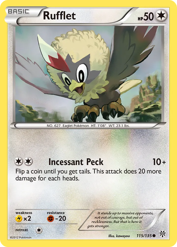 Black & White—Plasma Storm 영어판 Rufflet 115 카드 앞면