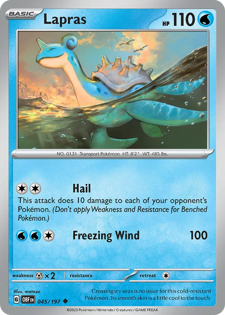 Scarlet & Violet—Obsidian Flames 영어판 Lapras 45 카드 앞면