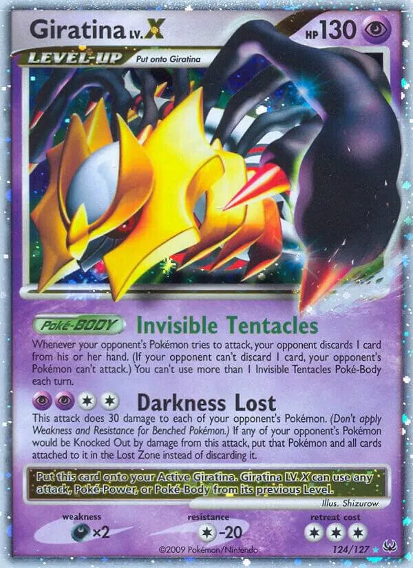 Platinum 英語版 Giratina LV.X 124 カード表面