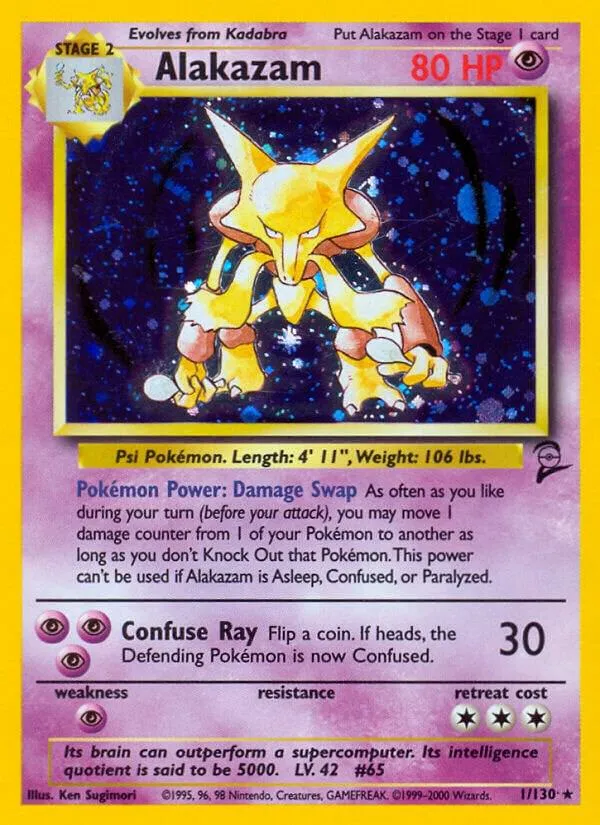 Base Set 2 영어판 Alakazam 1 카드 앞면