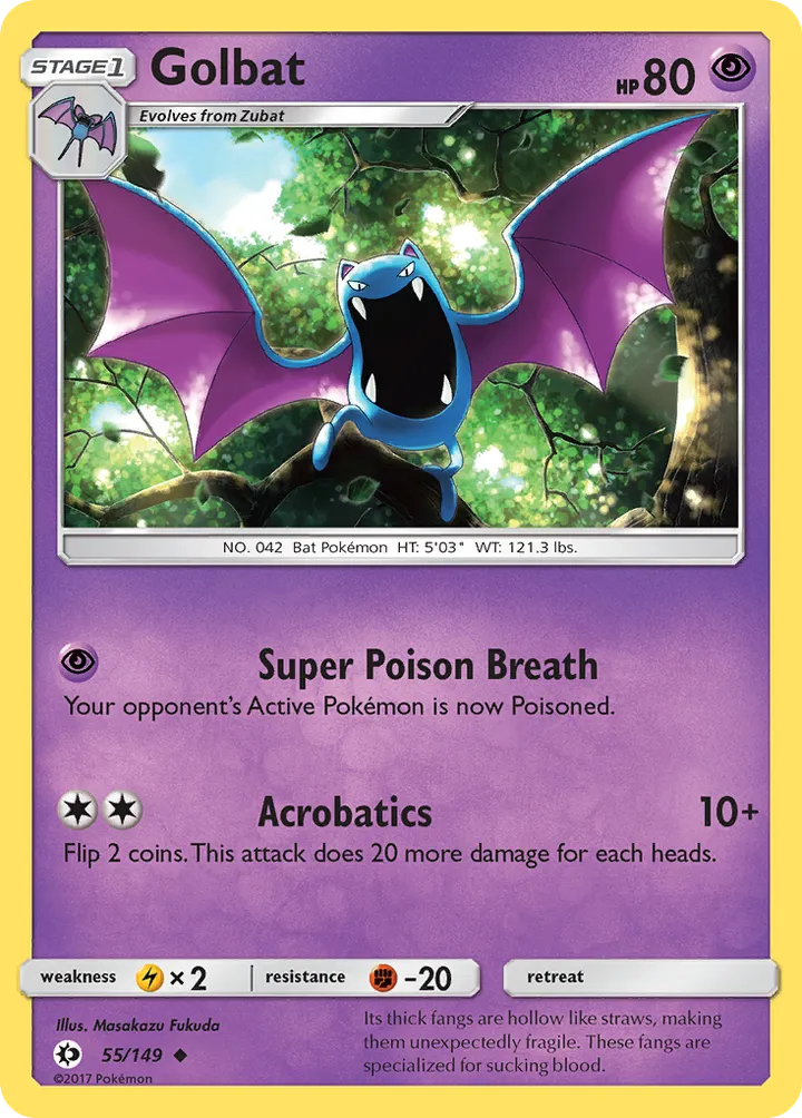 Sun & Moon 英語版 Golbat 55 カード表面
