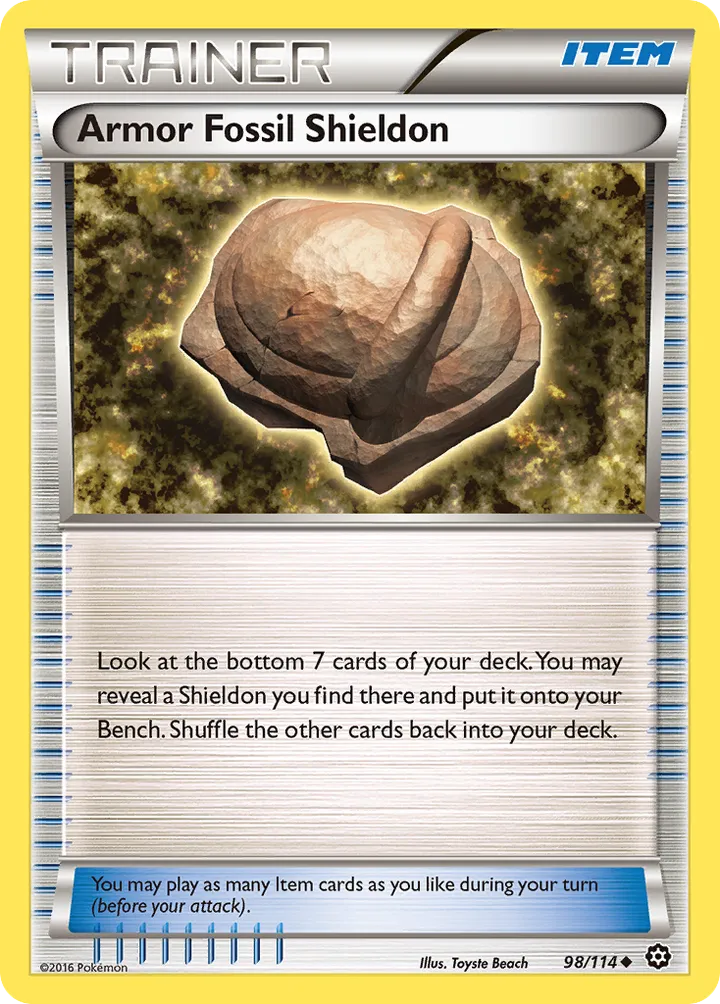 XY—Steam Siege 영어판 Armor Fossil Shieldon 98 카드 앞면