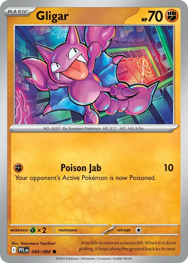 Mega Evolution—Phantasmal Flames 영어판 Gligar 49 카드 앞면