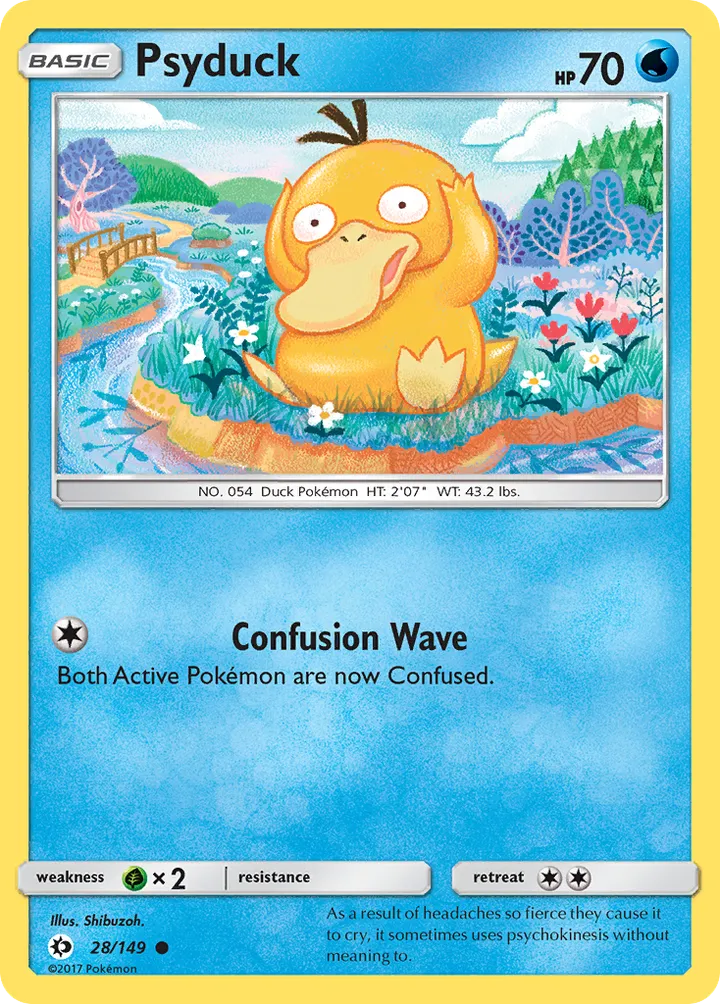 Sun & Moon 영어판 Psyduck 28 카드 앞면