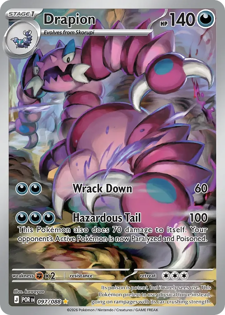 Mega Evolution—Perfect Order 영어판 Drapion 97 카드 앞면