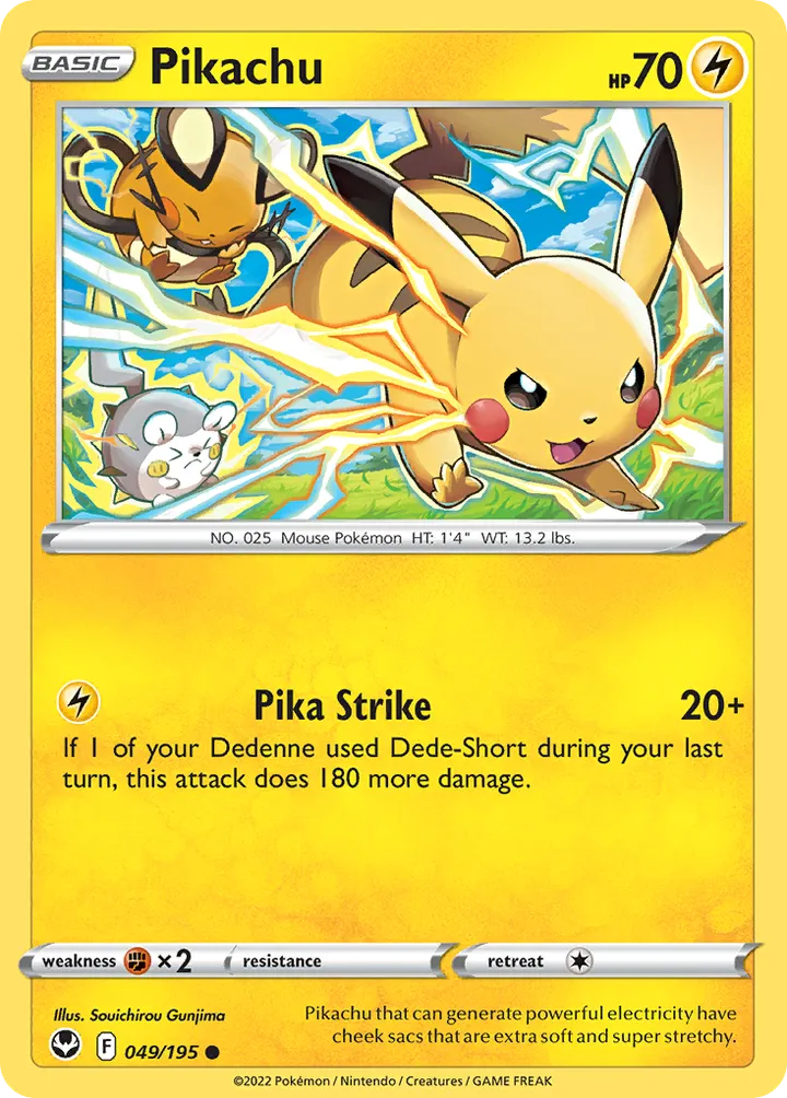 Sword & Shield—Silver Tempest 영어판 Pikachu 49 카드 앞면