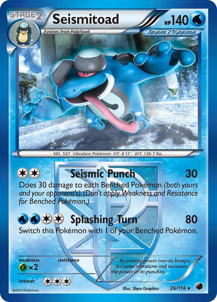Black & White—Plasma Freeze 英語版 Seismitoad 26 カード表面