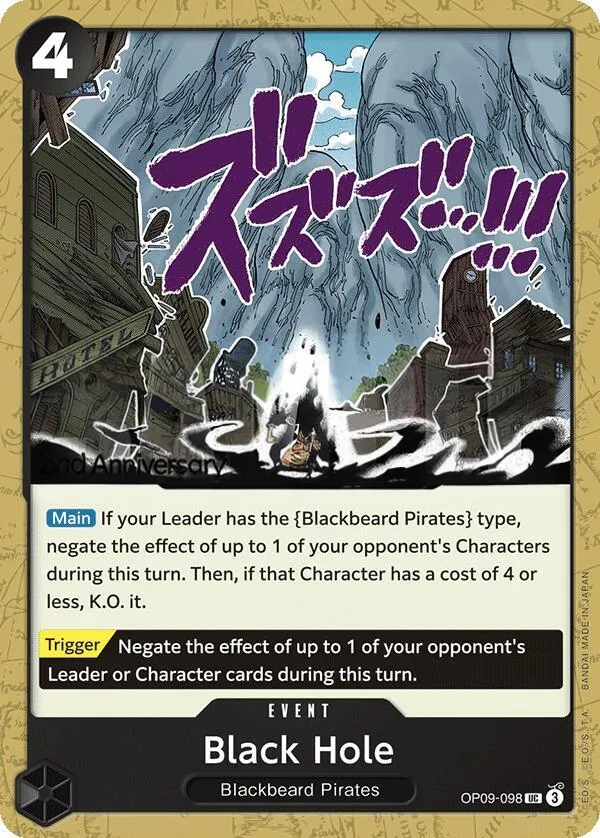 Emperors in the New World 英語版 Black Hole OP09-098 · 記念大会 カード表面