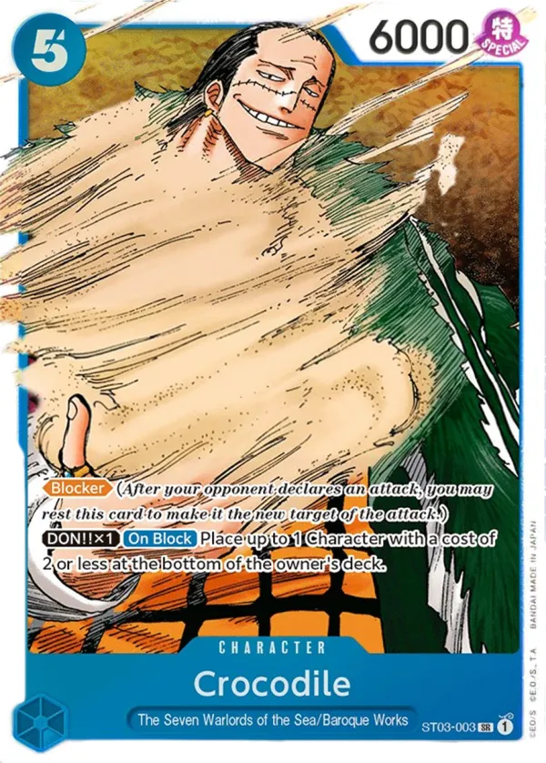 The Seven Warlords of the Sea 영어판 Crocodile ST03-003 카드 앞면