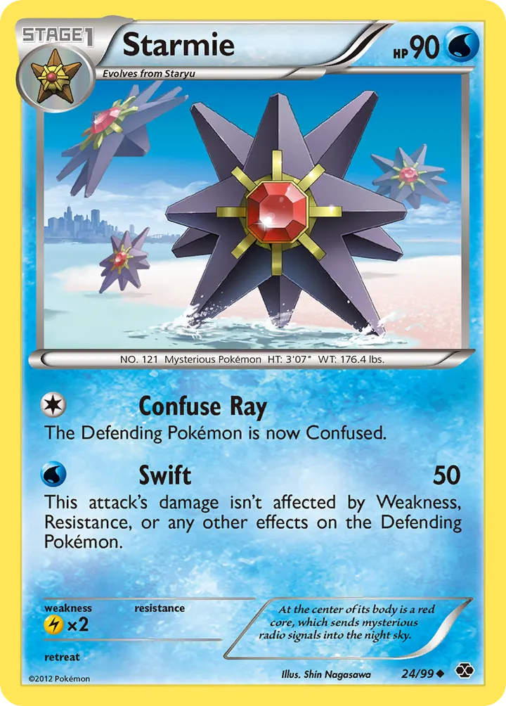 Black & White—Next Destinies 영어판 Starmie 24 카드 앞면