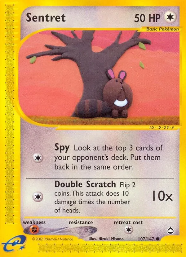 Aquapolis 英語版 Sentret 107 カード表面