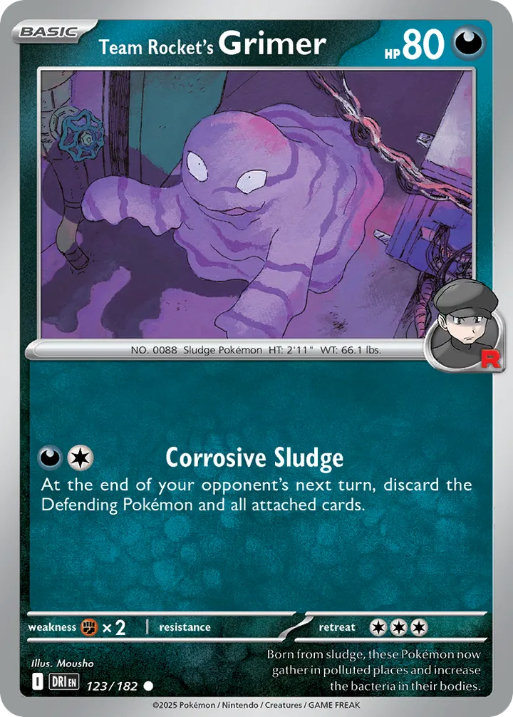 Scarlet & Violet—Destined Rivals 영어판 Team Rocket's Grimer 123 카드 앞면