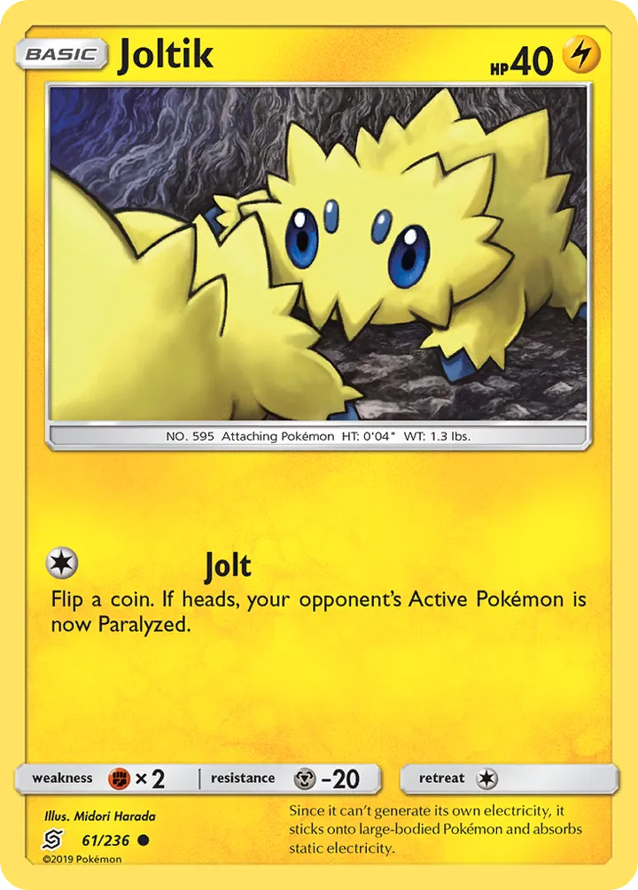Sun & Moon—Unified Minds 영어판 Joltik 61 카드 앞면