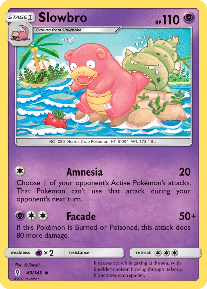 Sun & Moon—Guardians Rising 영어판 Slowbro 49 카드 앞면