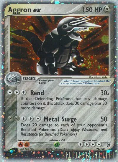 EX Sandstorm 영어판 Aggron ex 95 카드 앞면
