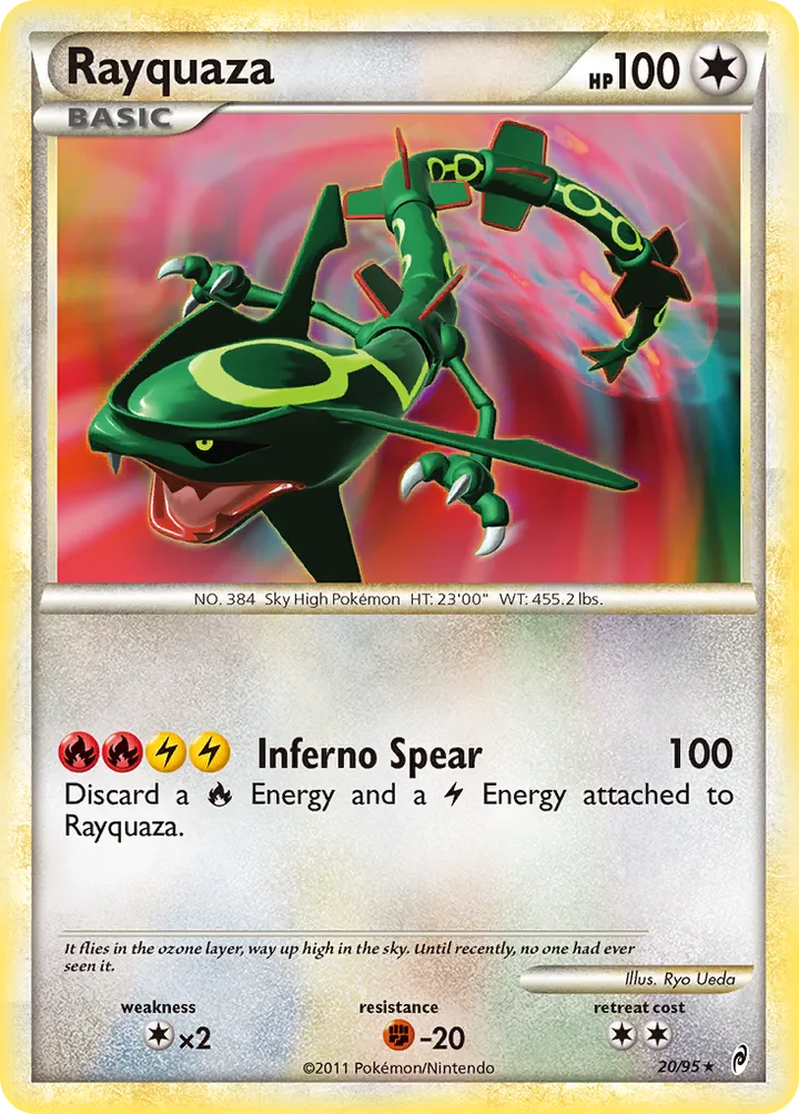 Pokémon TCG: Call of Legends 영어판 Rayquaza 20 카드 앞면