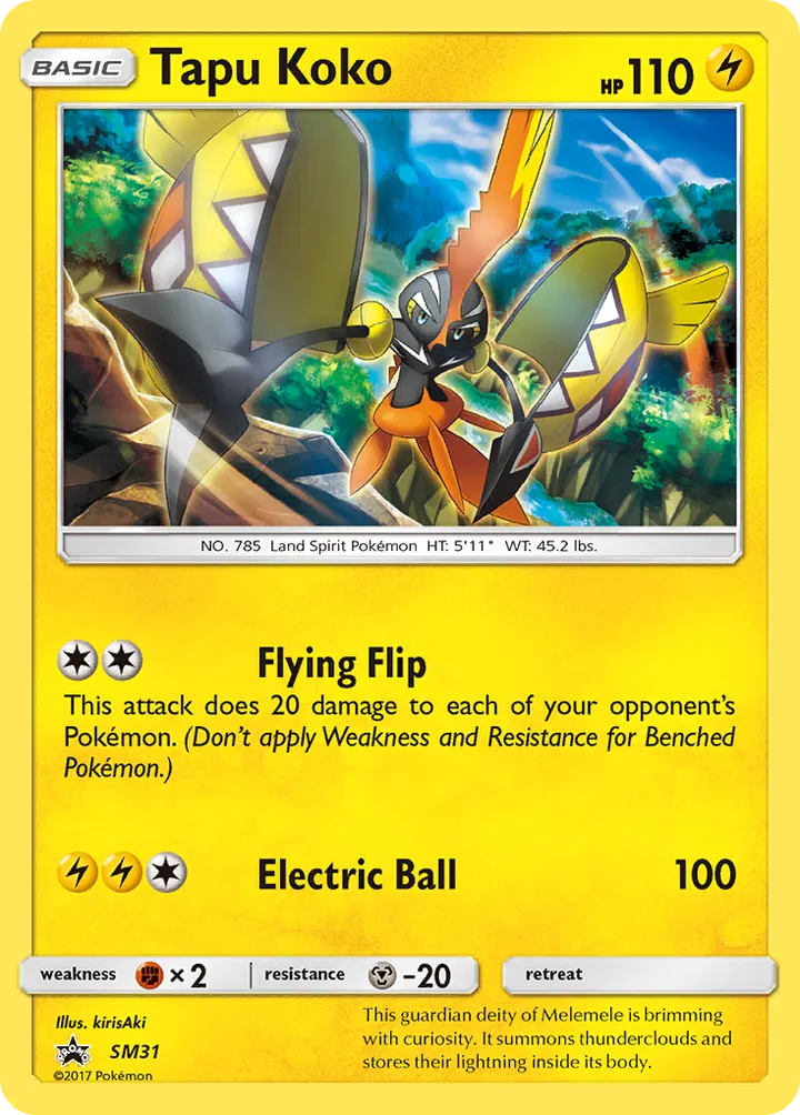 SM Black Star Promos 英語版 Tapu Koko SM31 カード表面