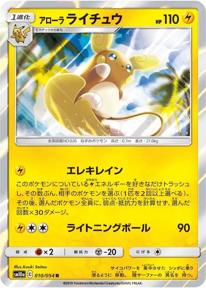 Front of Alolan Raichu 10, ジージーエンド Japanese