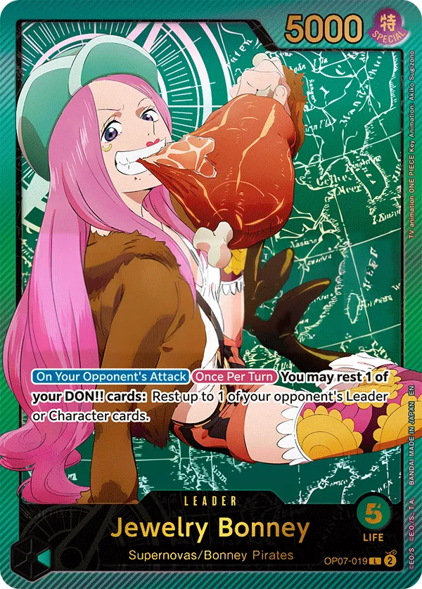 500 Years in the Future 영어판 Jewelry Bonney OP07-019 · 패럴렐 2 카드 앞면