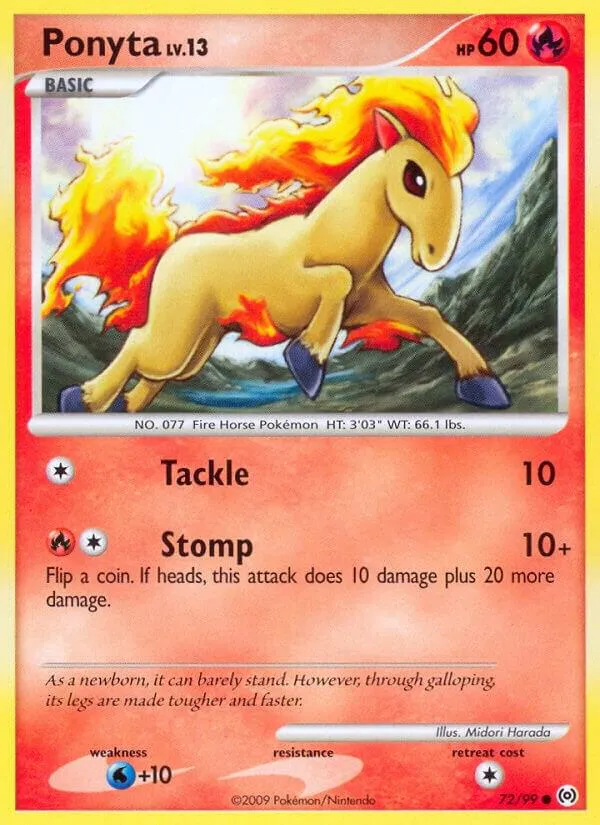 Platinum—Arceus 영어판 Ponyta 72 카드 앞면