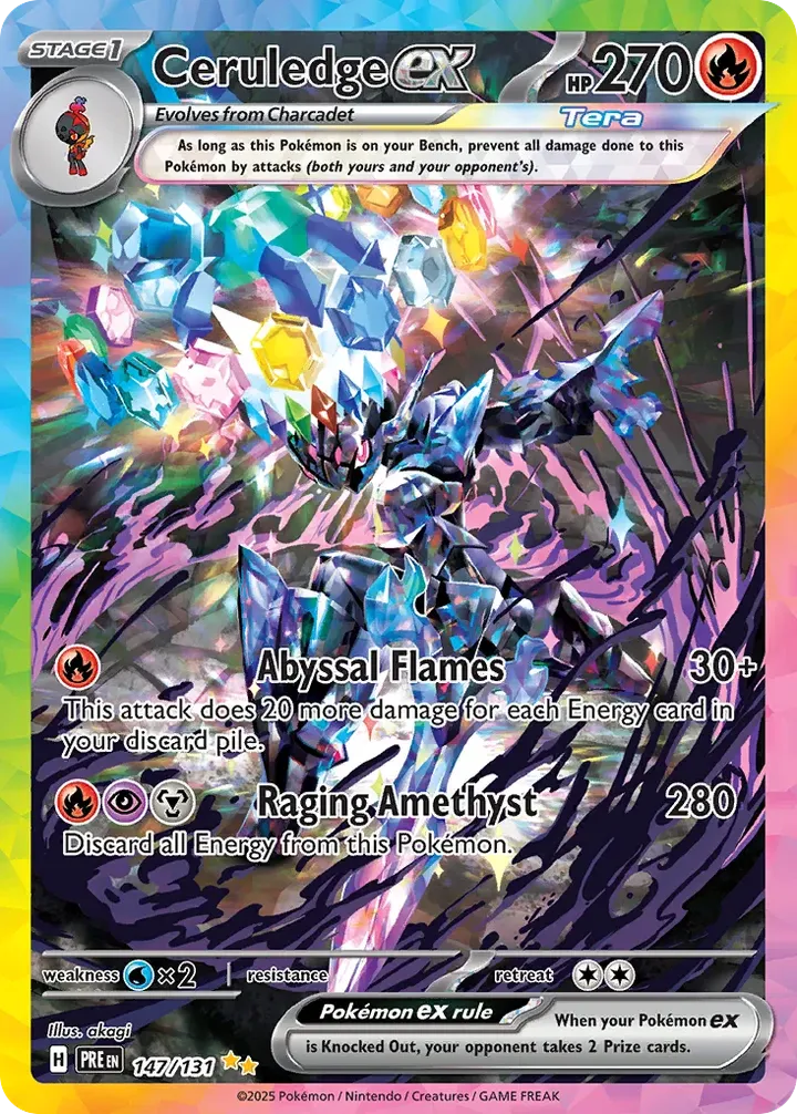 Scarlet & Violet—Prismatic Evolutions 英語版 Ceruledge ex 147 カード表面