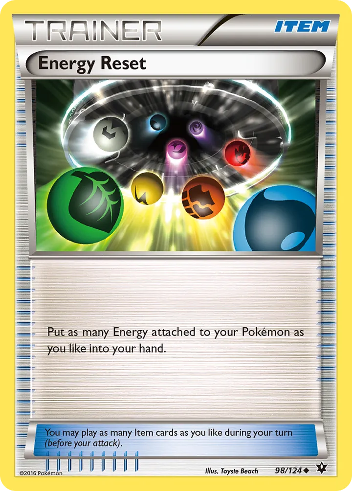 XY—Fates Collide 영어판 Energy Reset 98 카드 앞면