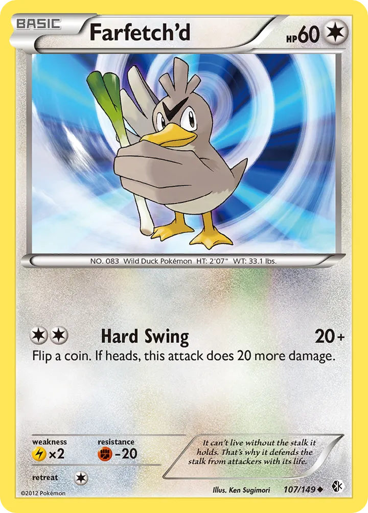 Black & White—Boundaries Crossed 英語版 Farfetch'd 107 カード表面