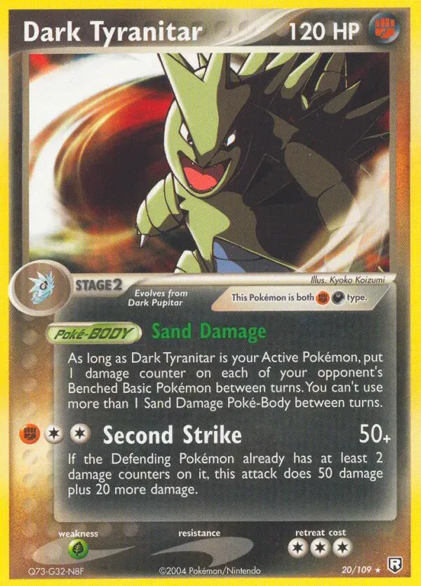 EX Team Rocket Returns 영어판 Dark Tyranitar 20 카드 앞면