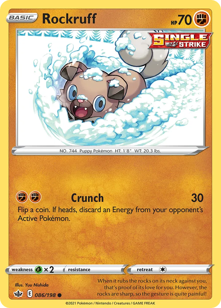 Sword & Shield—Chilling Reign 영어판 Rockruff 86 카드 앞면