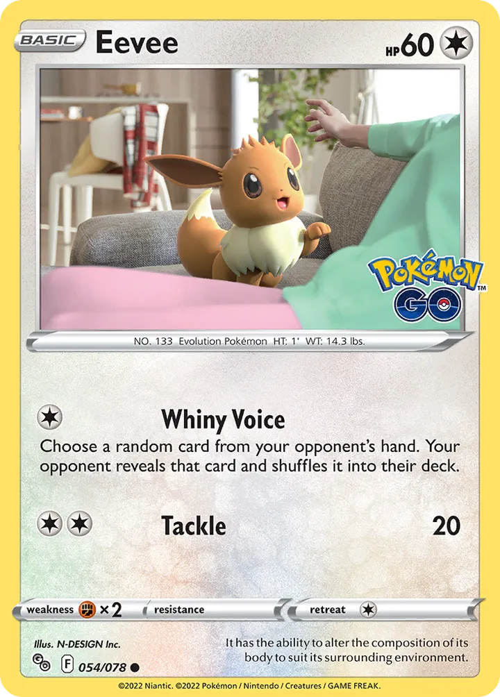 Pokémon TCG: Pokémon GO 英語版 Eevee 54 カード表面