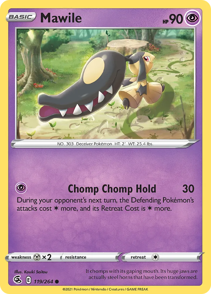 Sword & Shield—Fusion Strike 영어판 Mawile 119 카드 앞면
