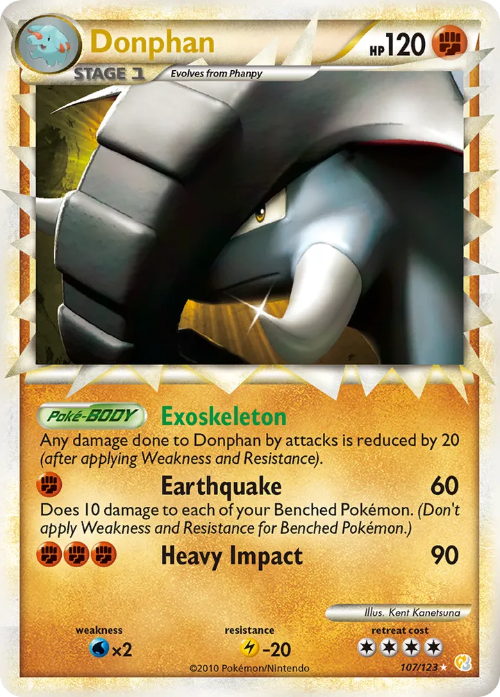 HeartGold & SoulSilver 英語版 Donphan 107 カード表面