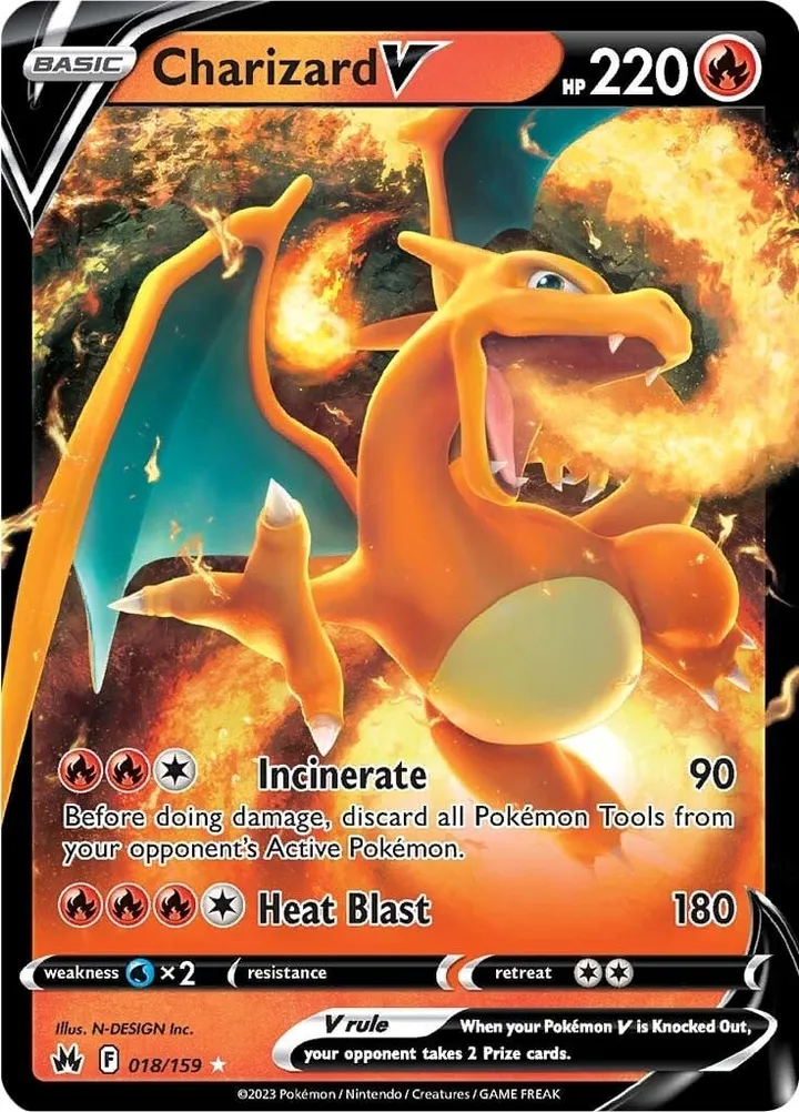 Crown Zenith 영어판 Charizard V 18 카드 앞면