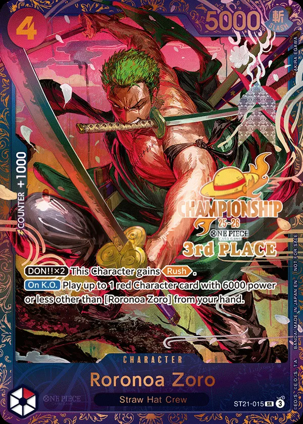 GEAR5 영어판 Roronoa Zoro ST21-015 · 패럴렐 4 카드 앞면